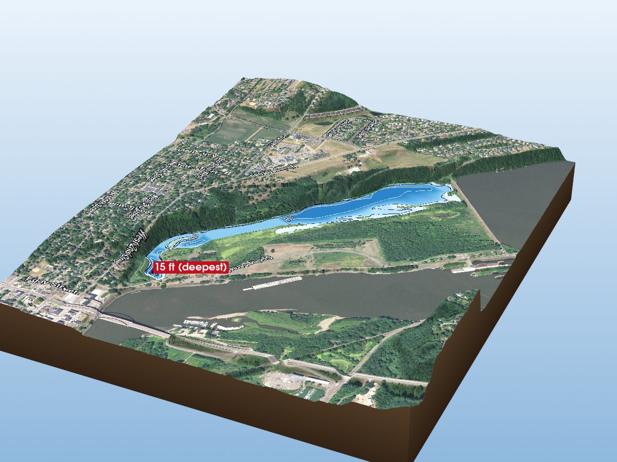 Depth map of Lake Rebecca