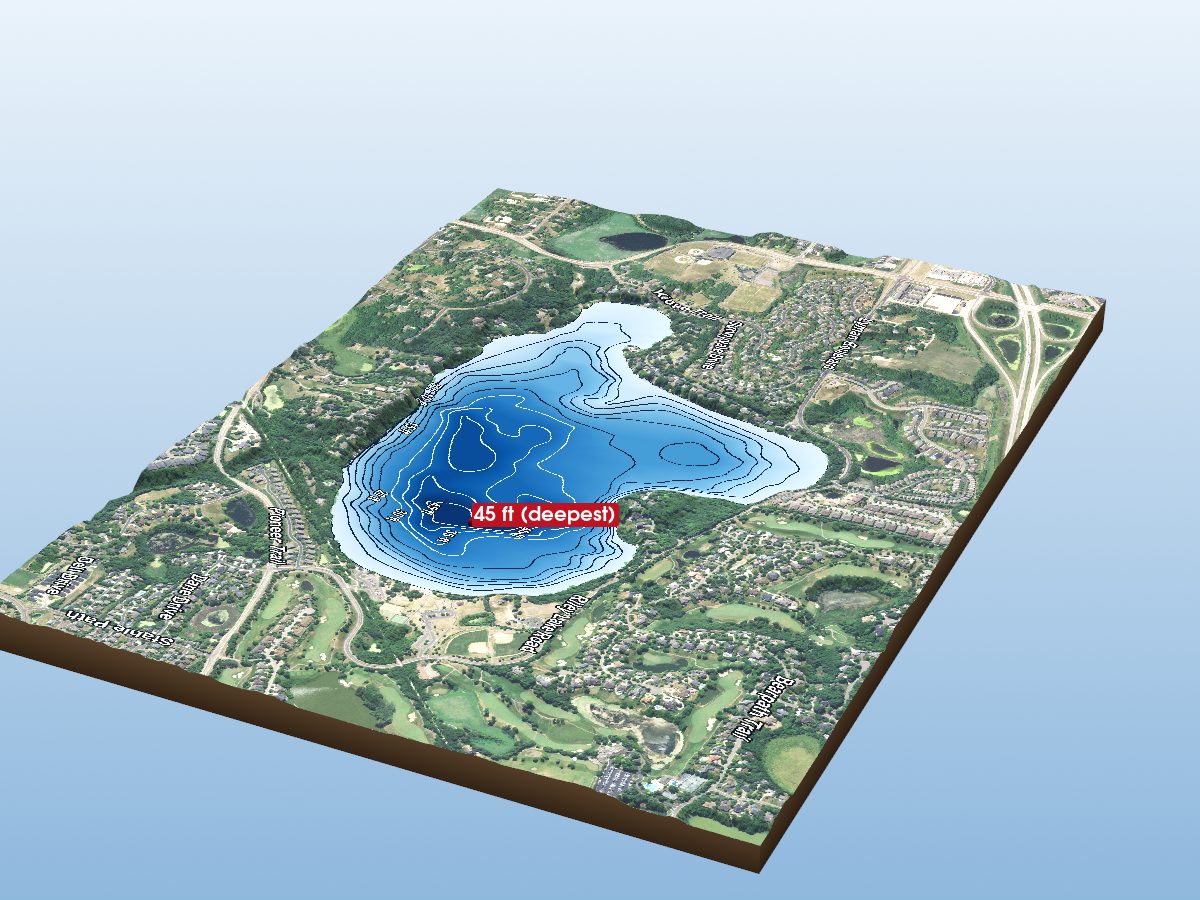 Depth map of Lake Riley