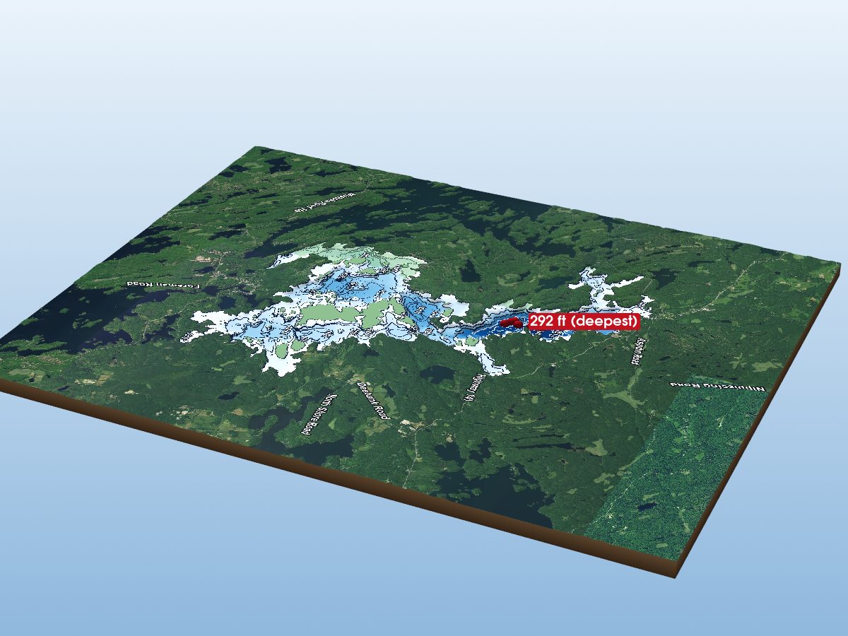 3D depth map of Lake Rosseau