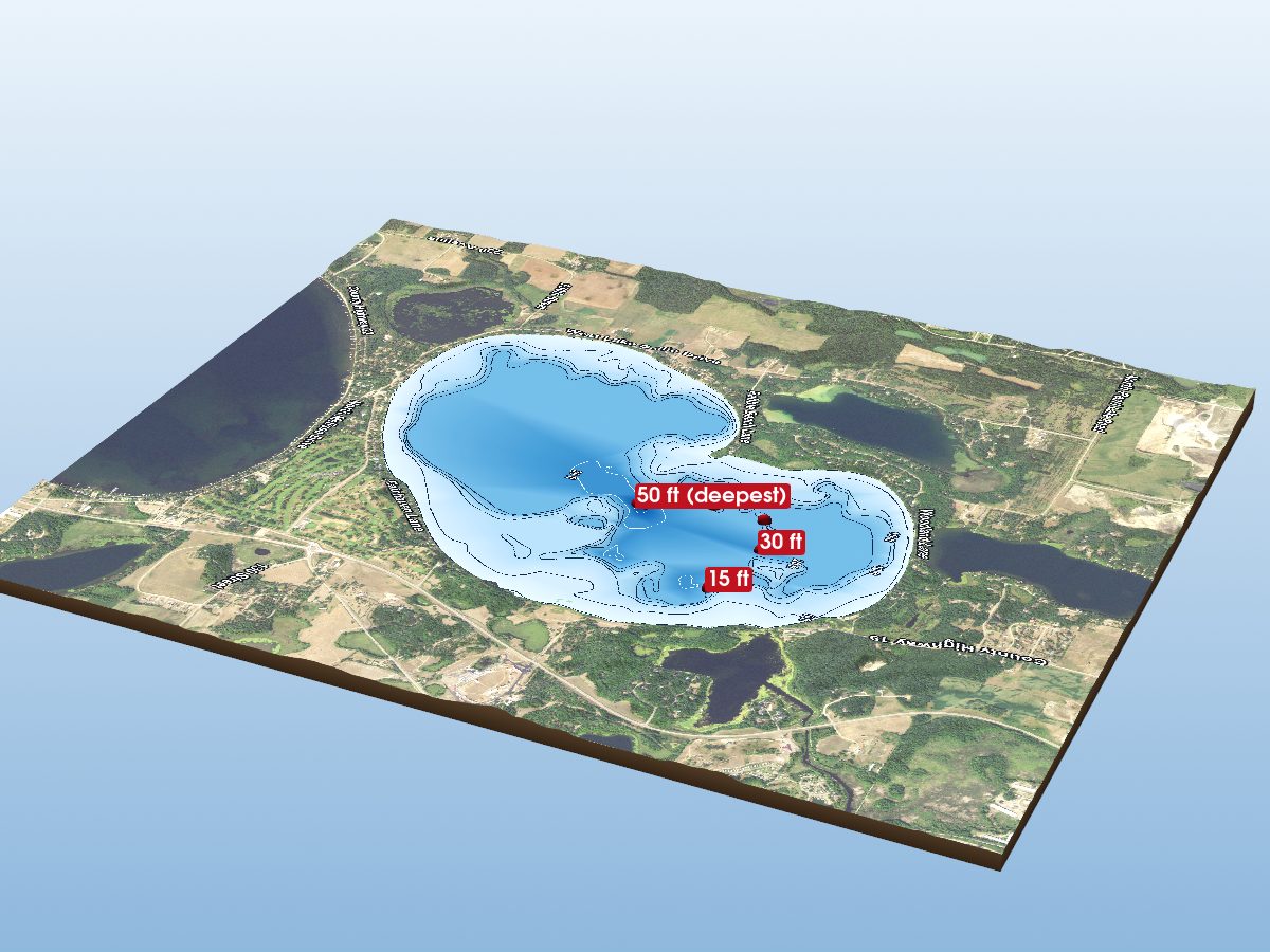 Depth map of Lake Sallie