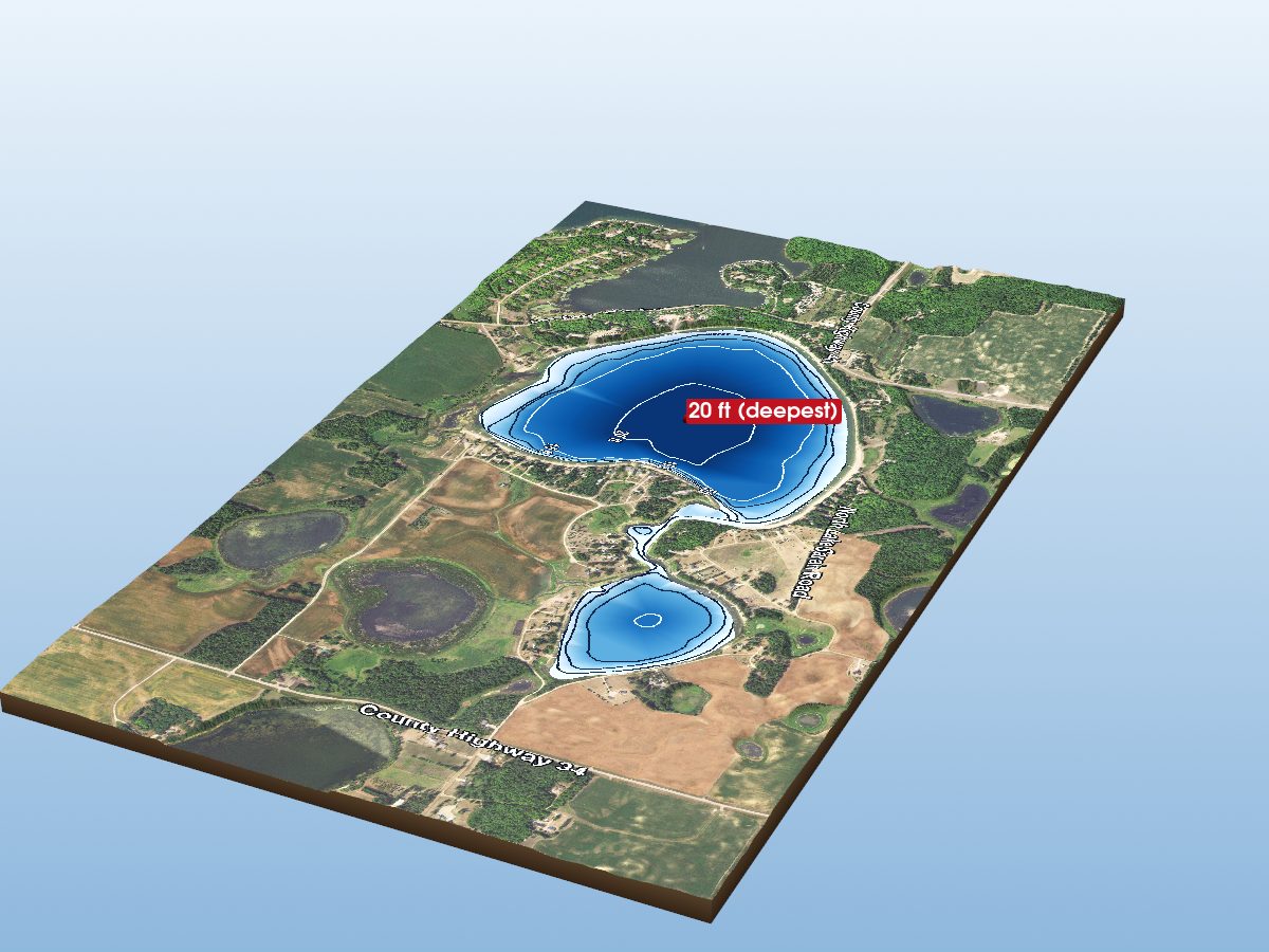 Depth map of Lake Sarah
