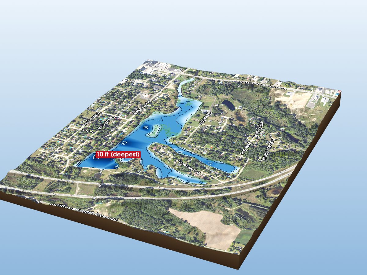 Depth map of Lake Shamrock