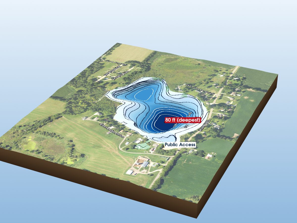 Depth map of Lake Sixteen