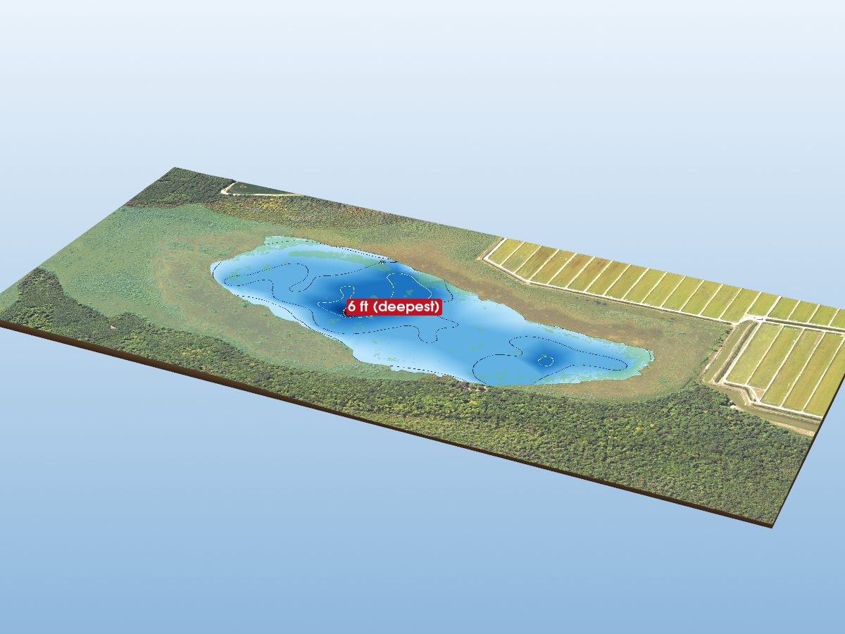 Depth map of Lake Sixteen