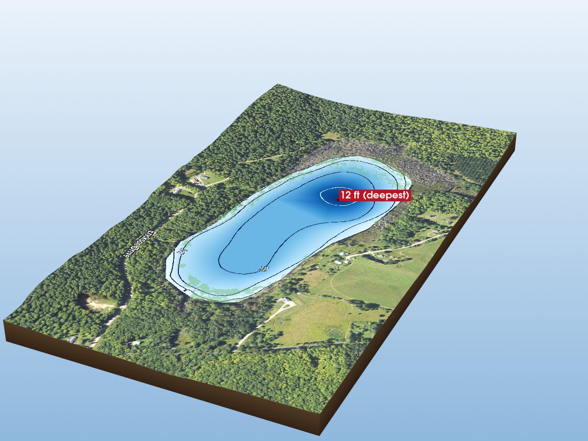 Depth map of Lake Sixteen