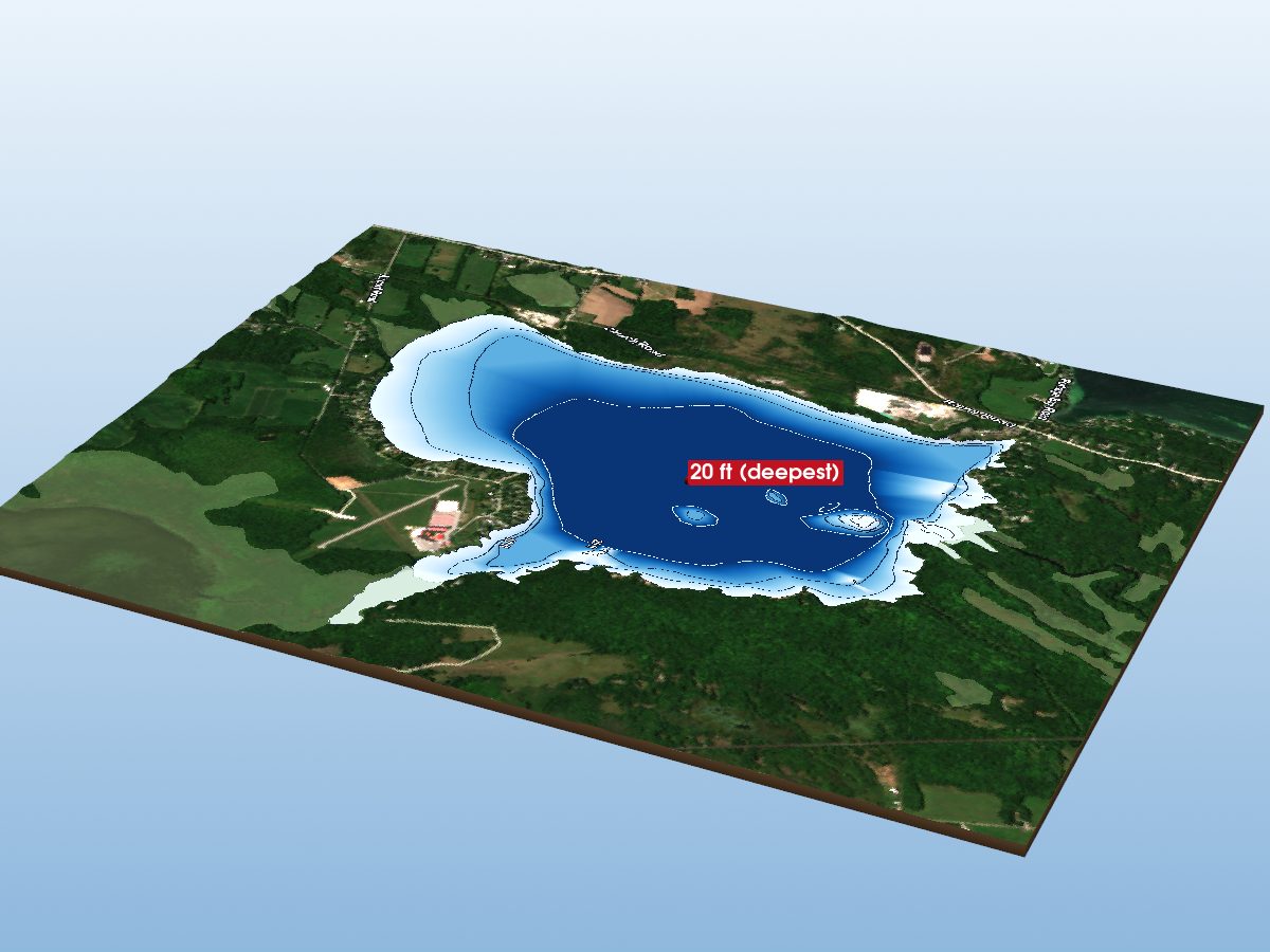 Depth map of Lake St. John