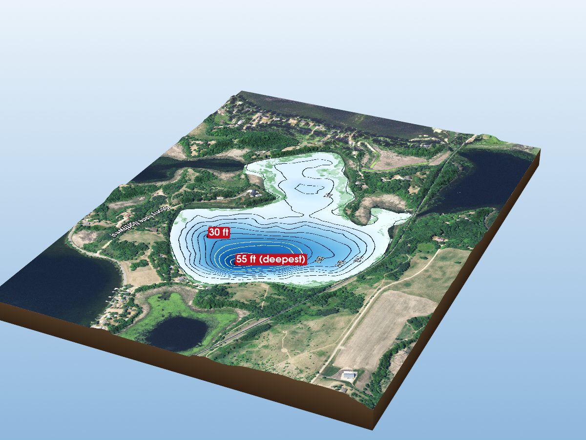 Depth map of Lake Stony