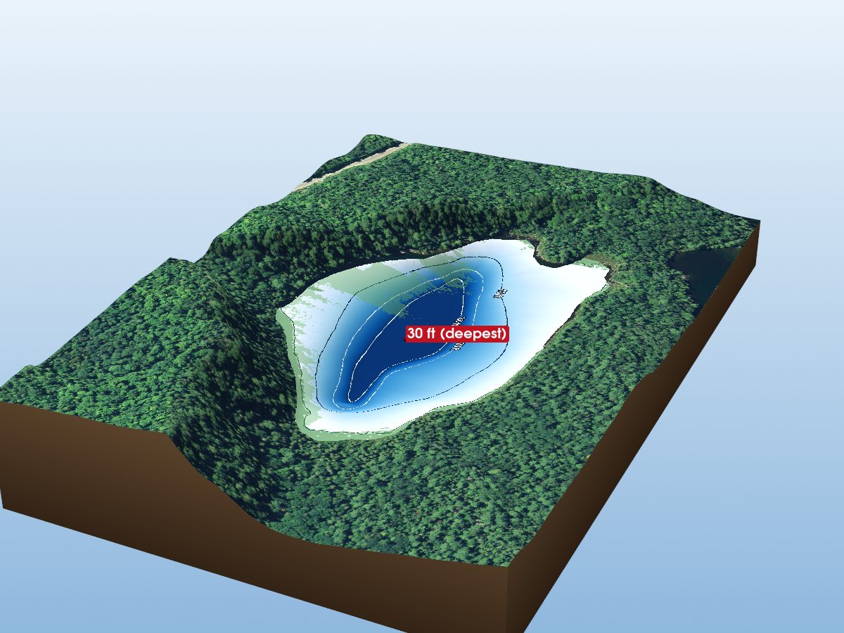 Depth map of Lake Twin 2