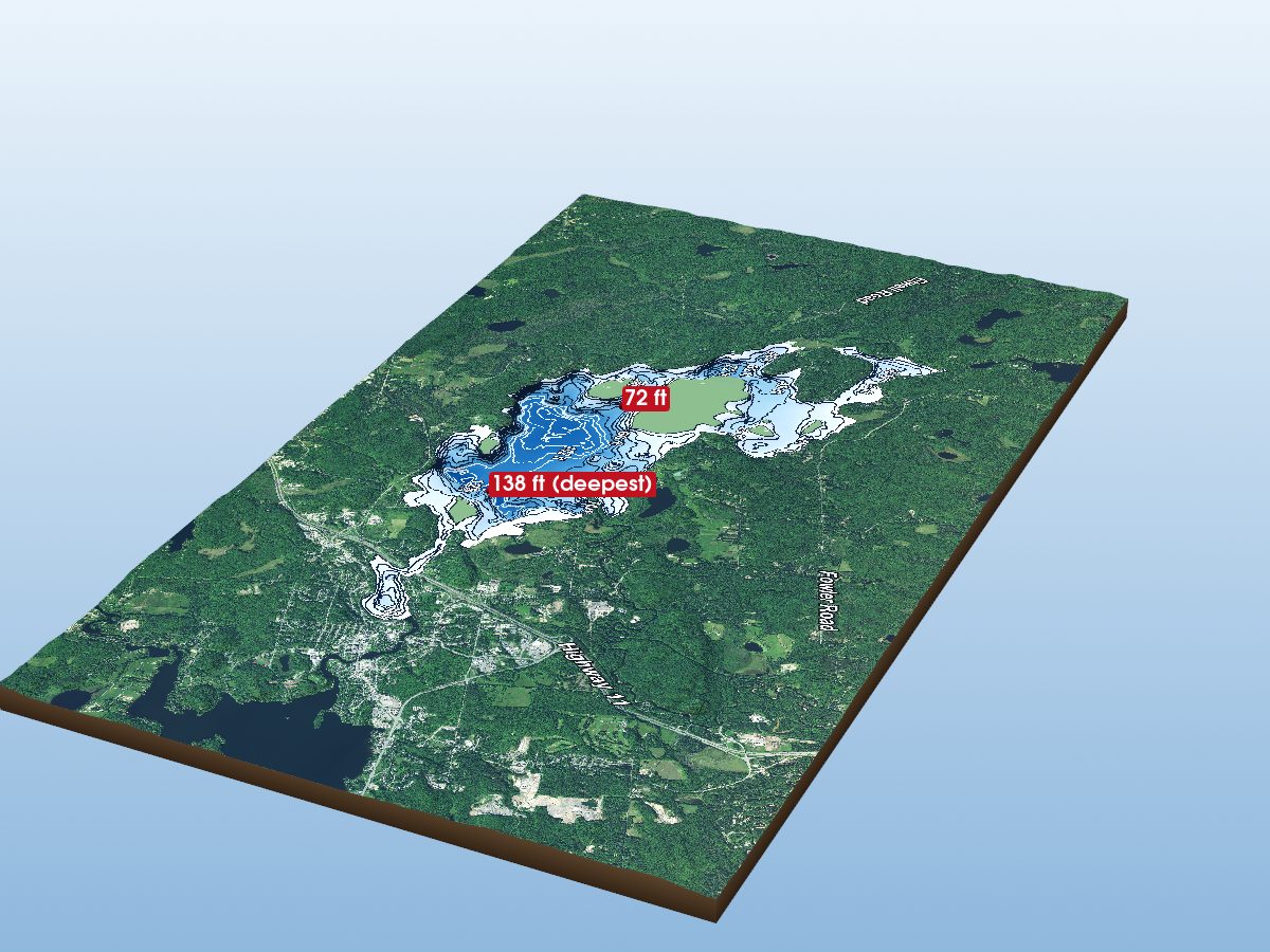 Depth map of Lake Vernon
