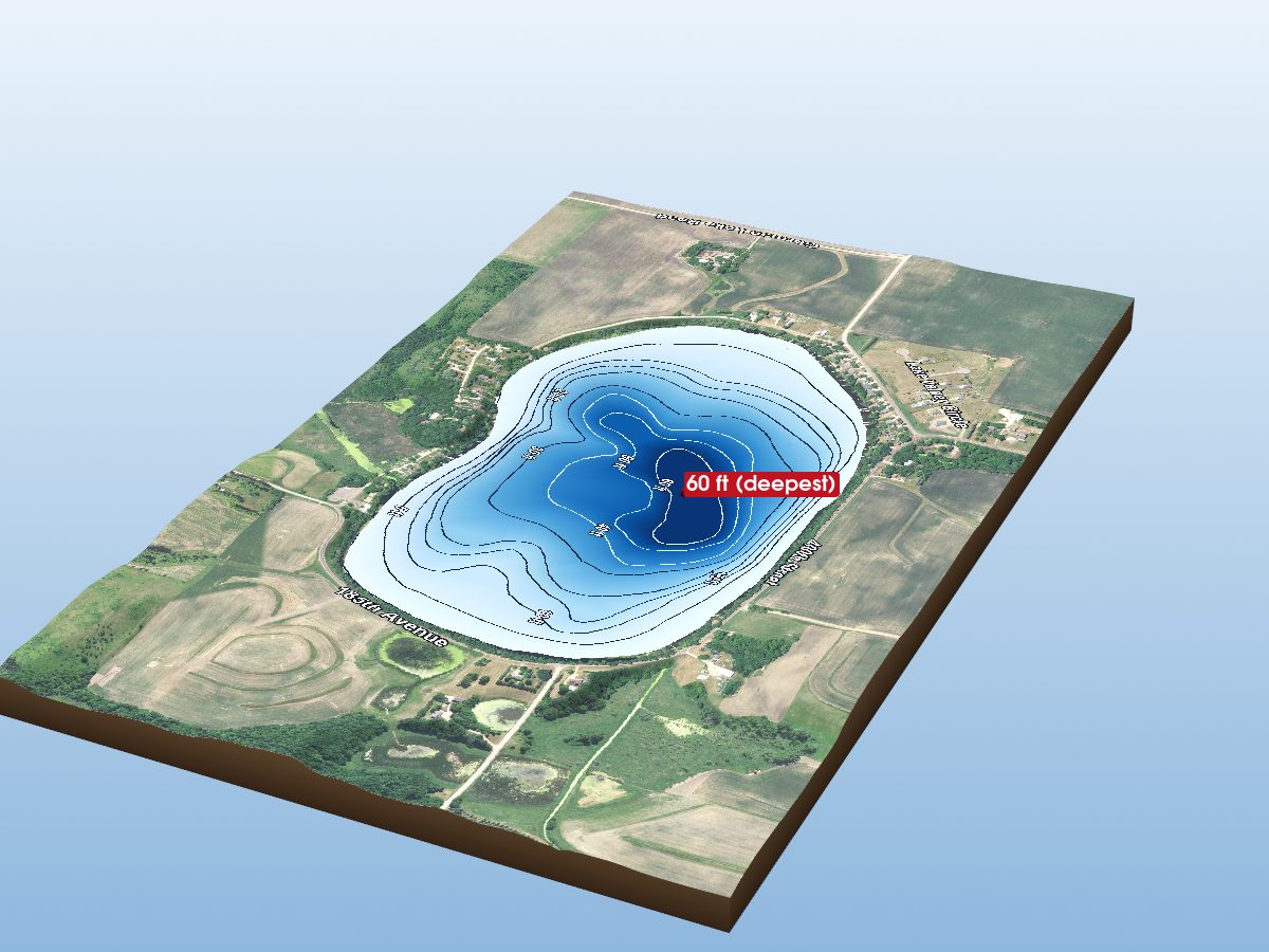 Depth map of Lake Volney