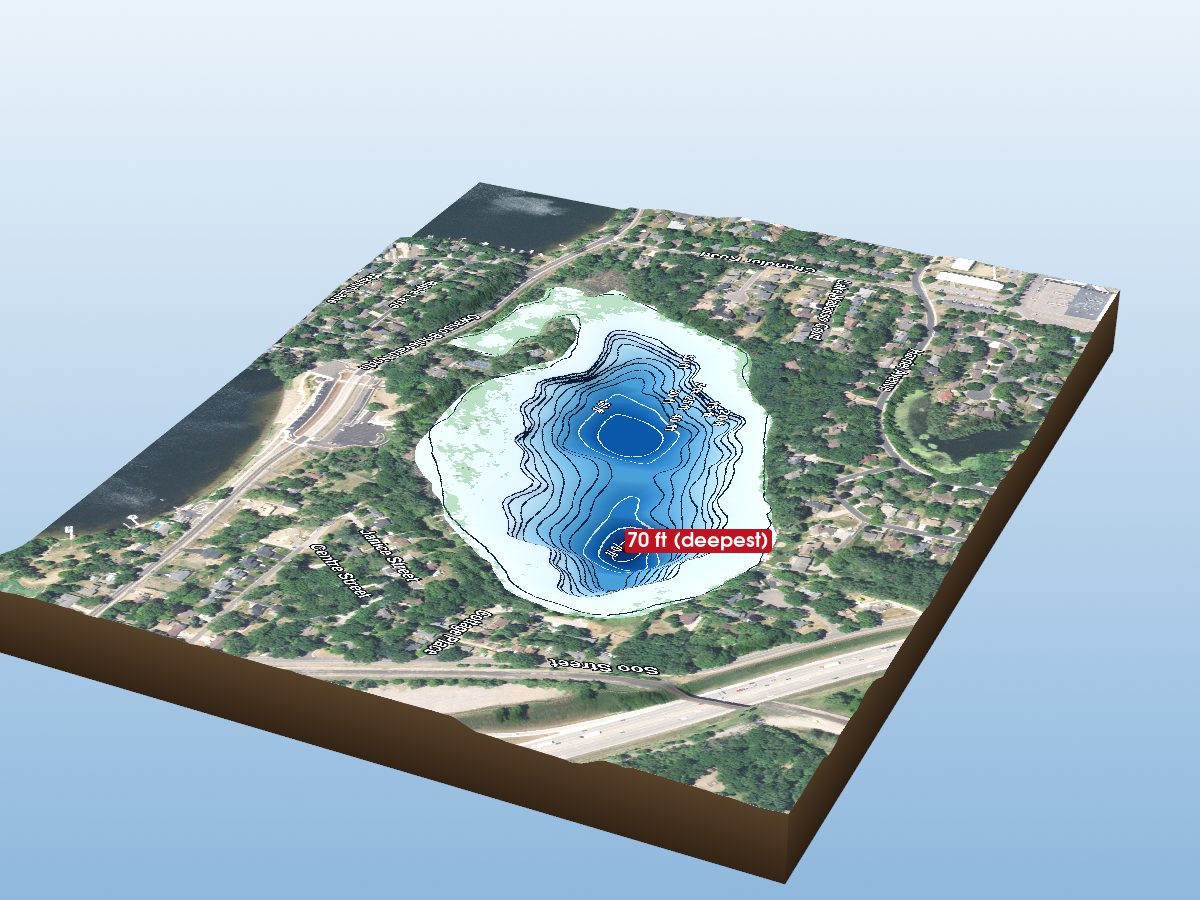 Depth map of Lake Wabasso