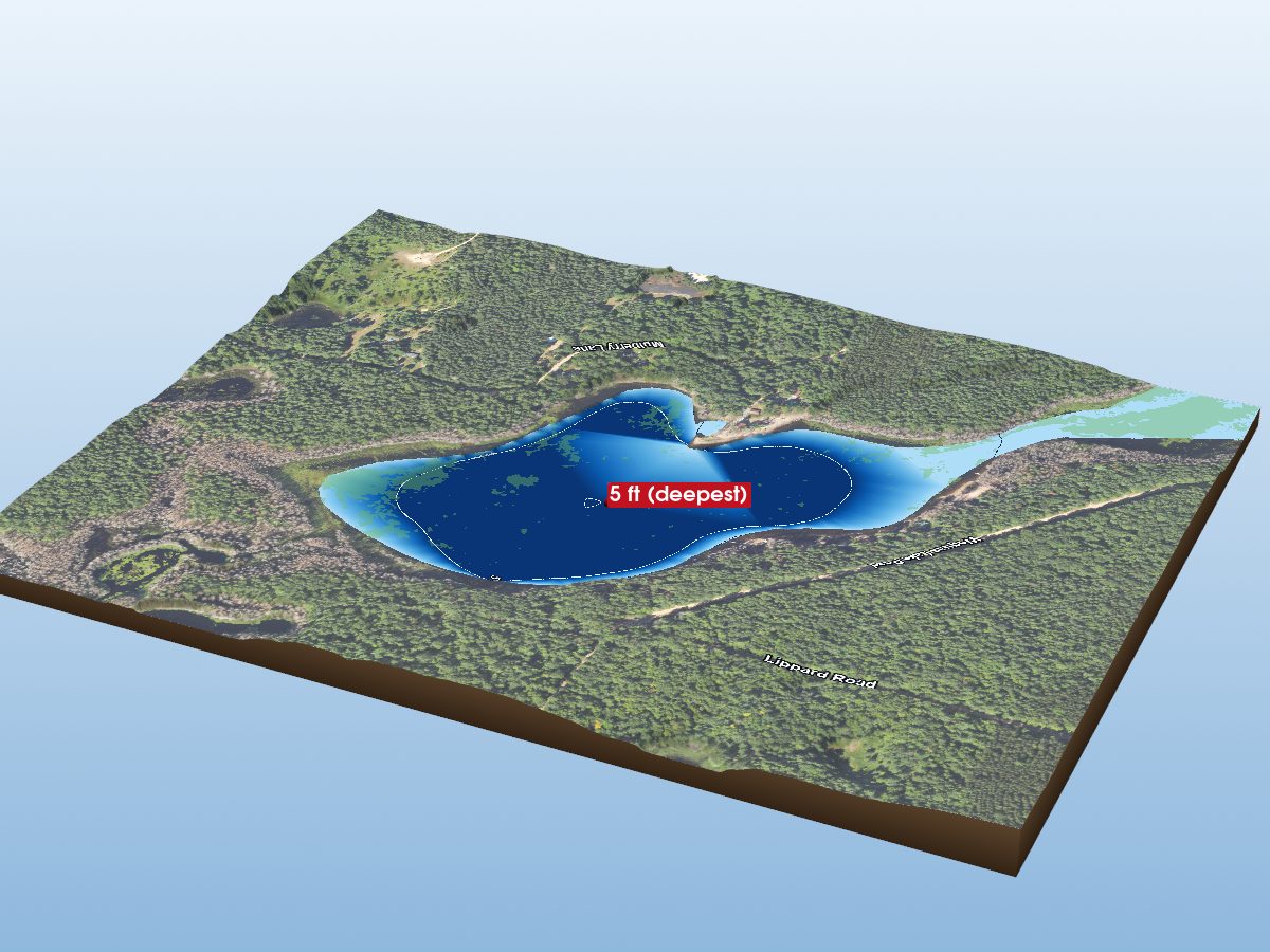 Depth map of Lake Wequos