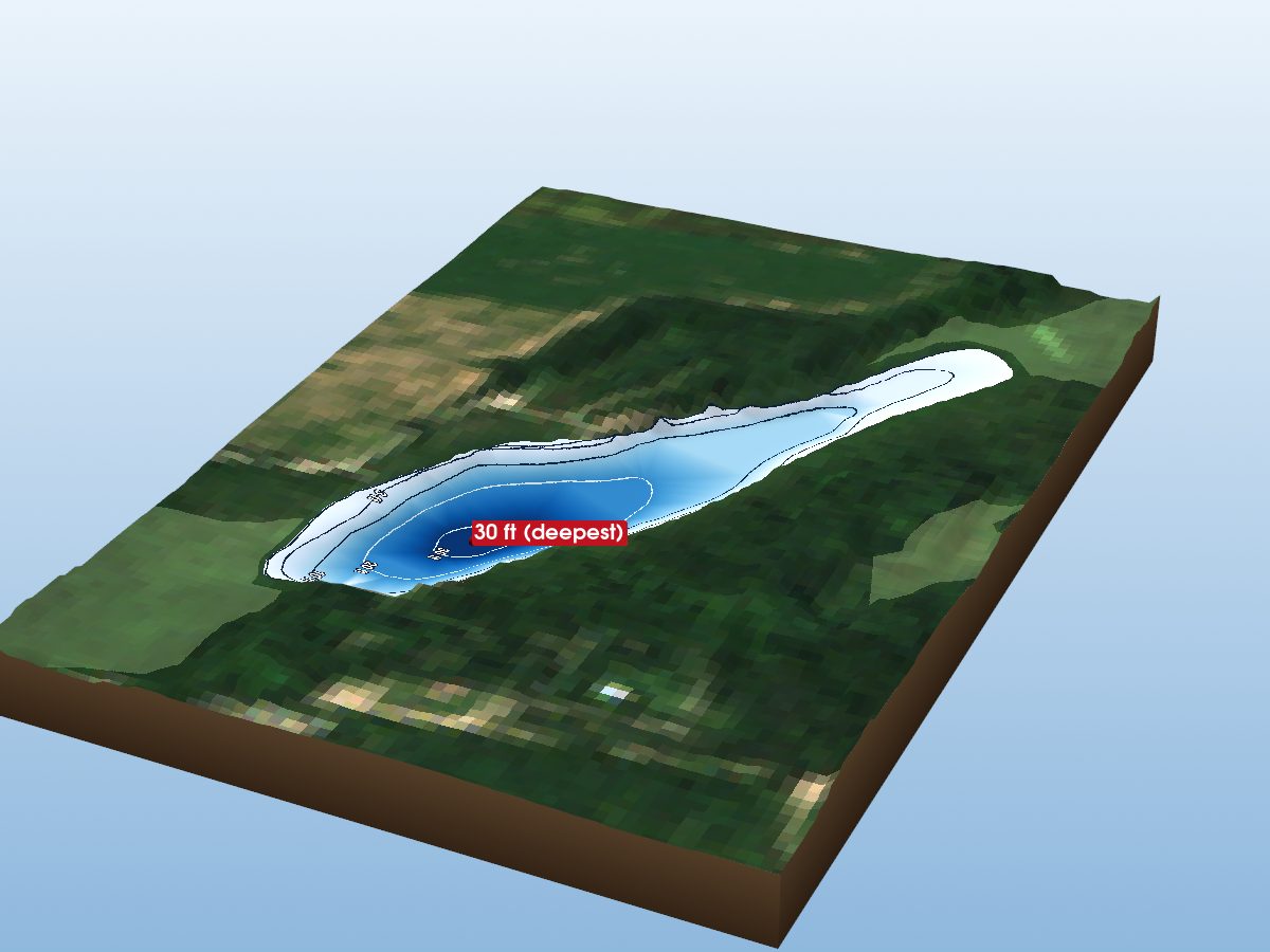 Depth map of Lake Whittaker