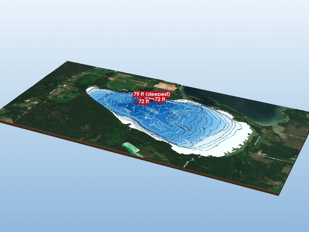 Depth map of Lake Wolsey