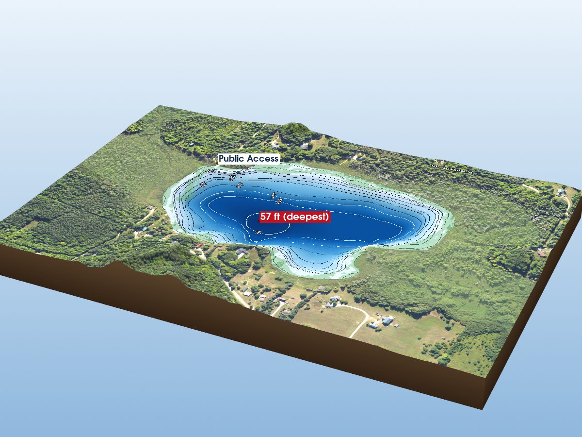 Depth map of Lancaster Lake
