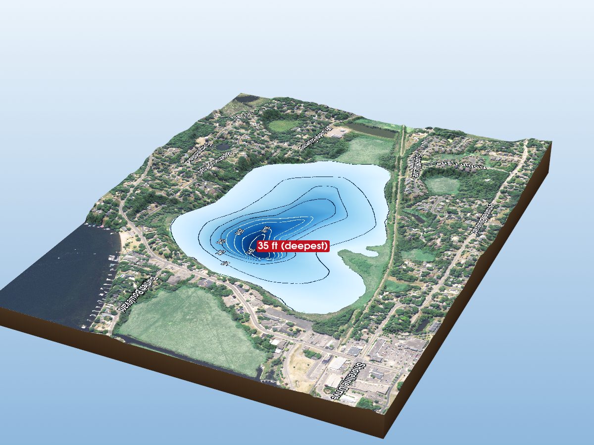 Depth map of Langdon Lake
