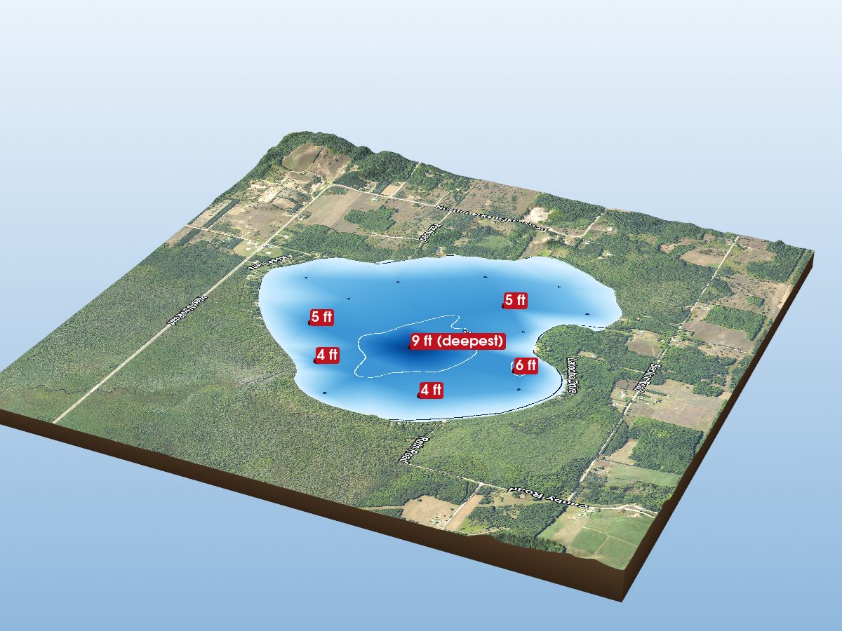 Depth map of Larks Lake
