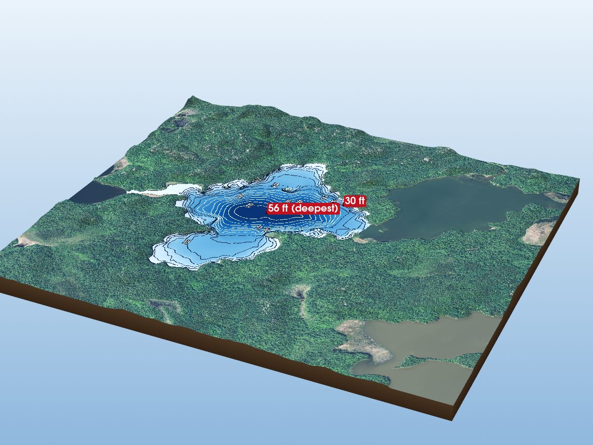 Depth map of Larson Lake