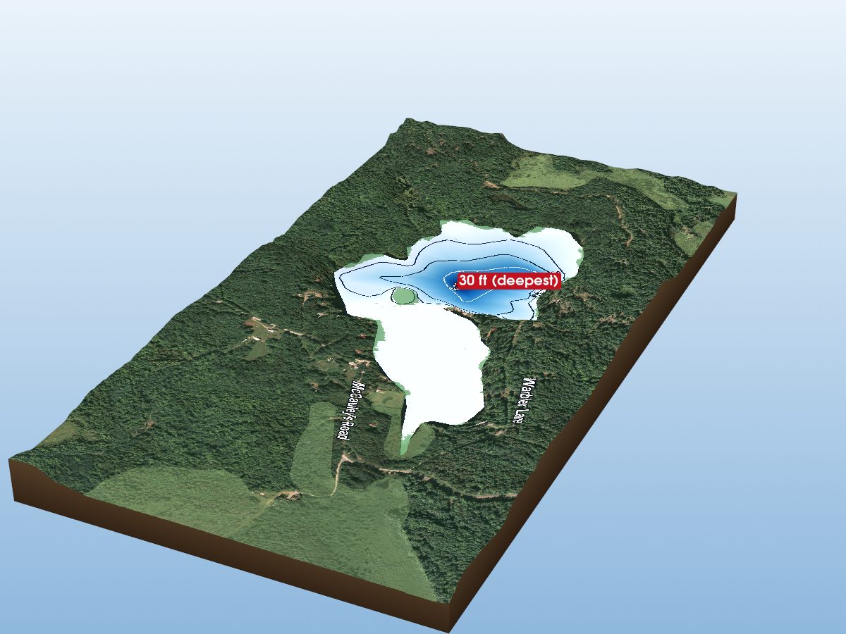 Depth map of Lasswade Lake