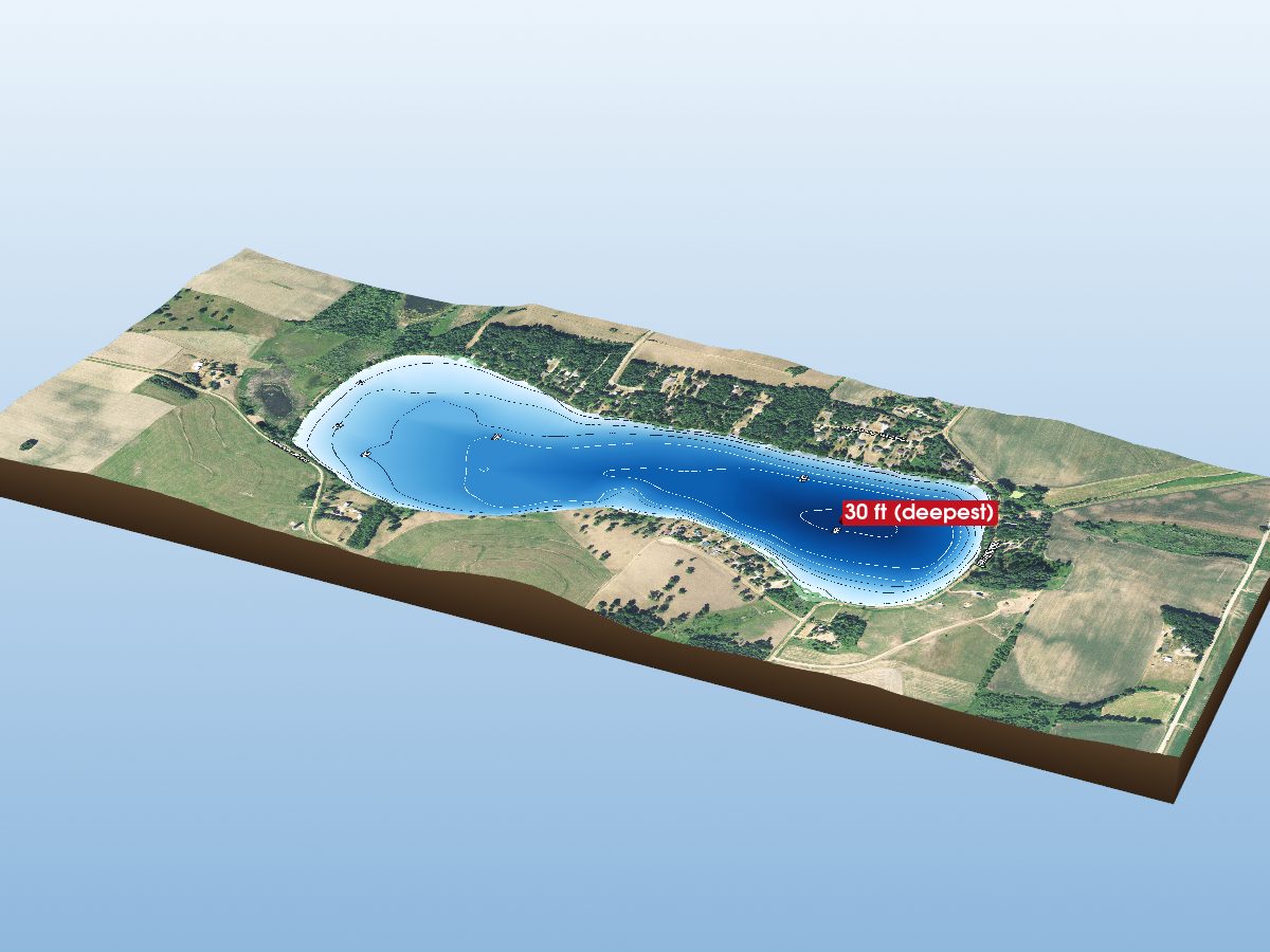 Depth map of Latimer Lake