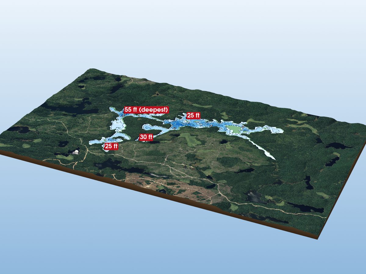 Depth map of Laundrie Lake