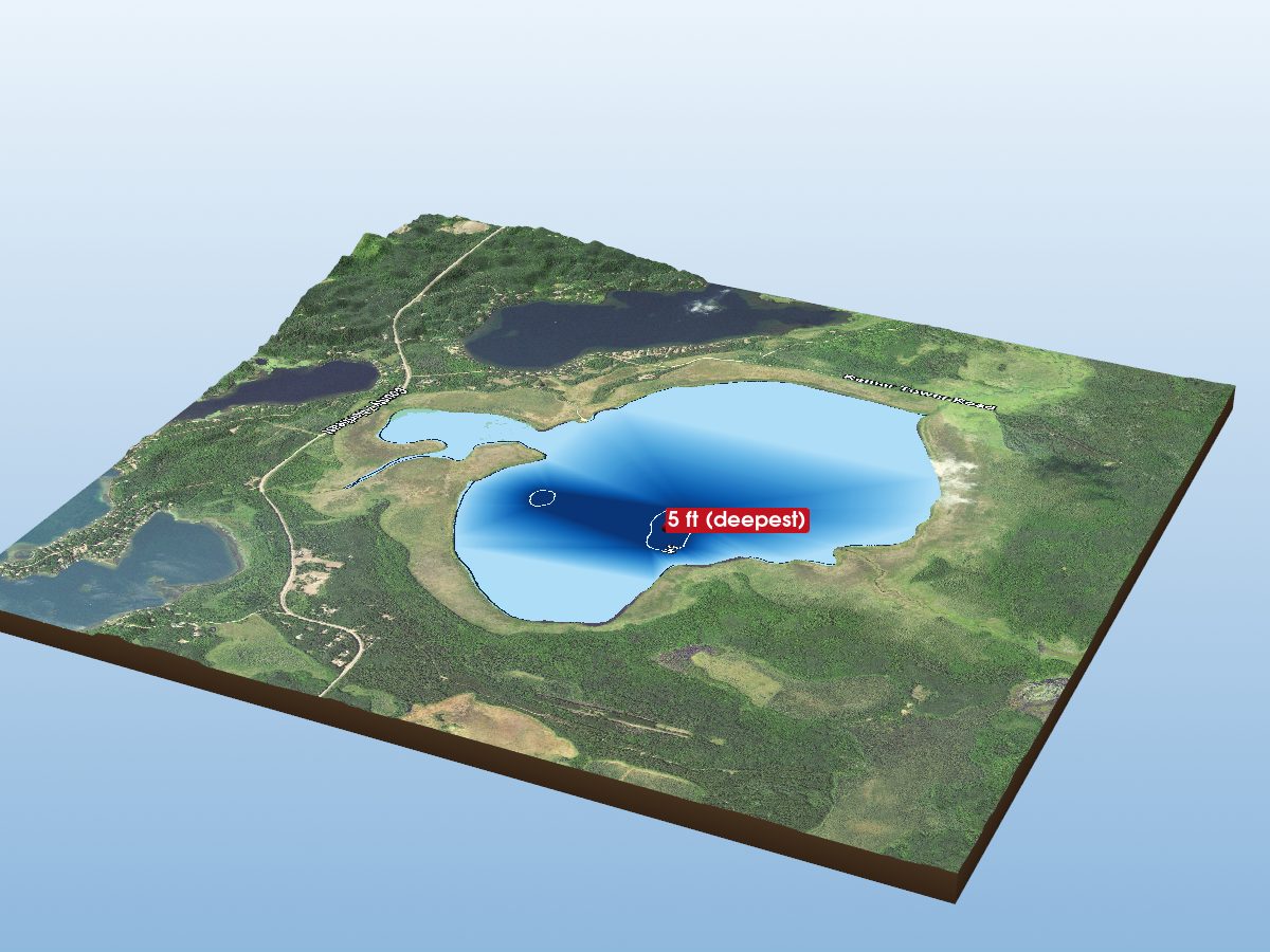 Depth map of Laura Lake