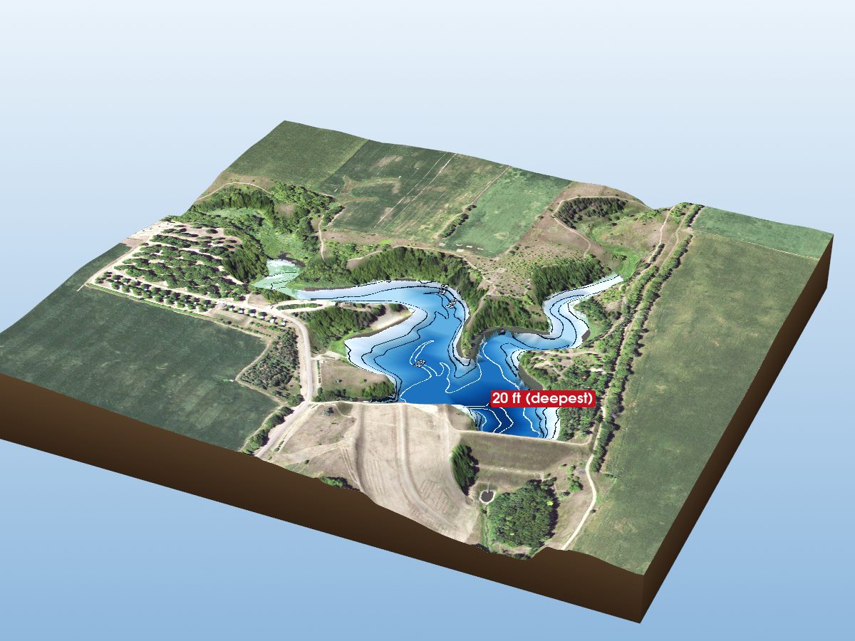 Depth map of Laura Lake