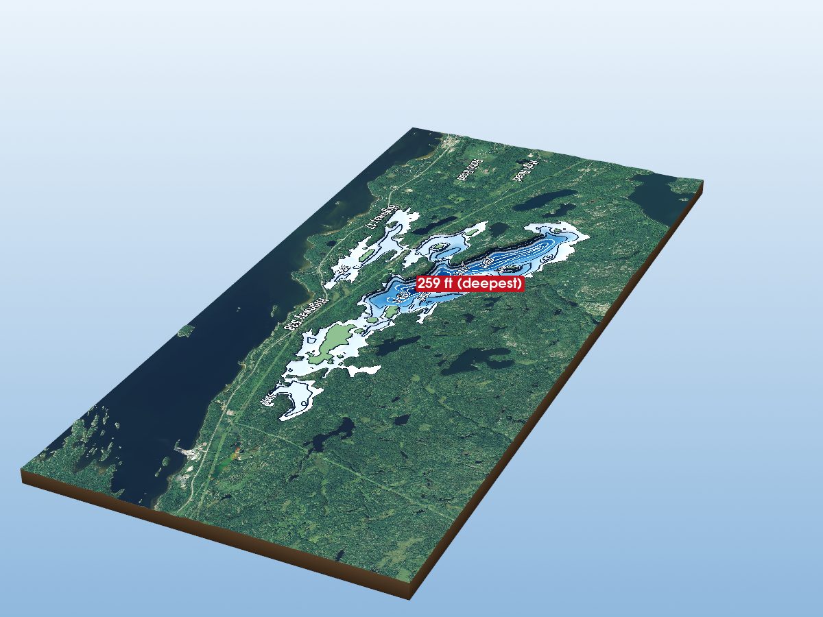 Depth map of Lauzon Lake