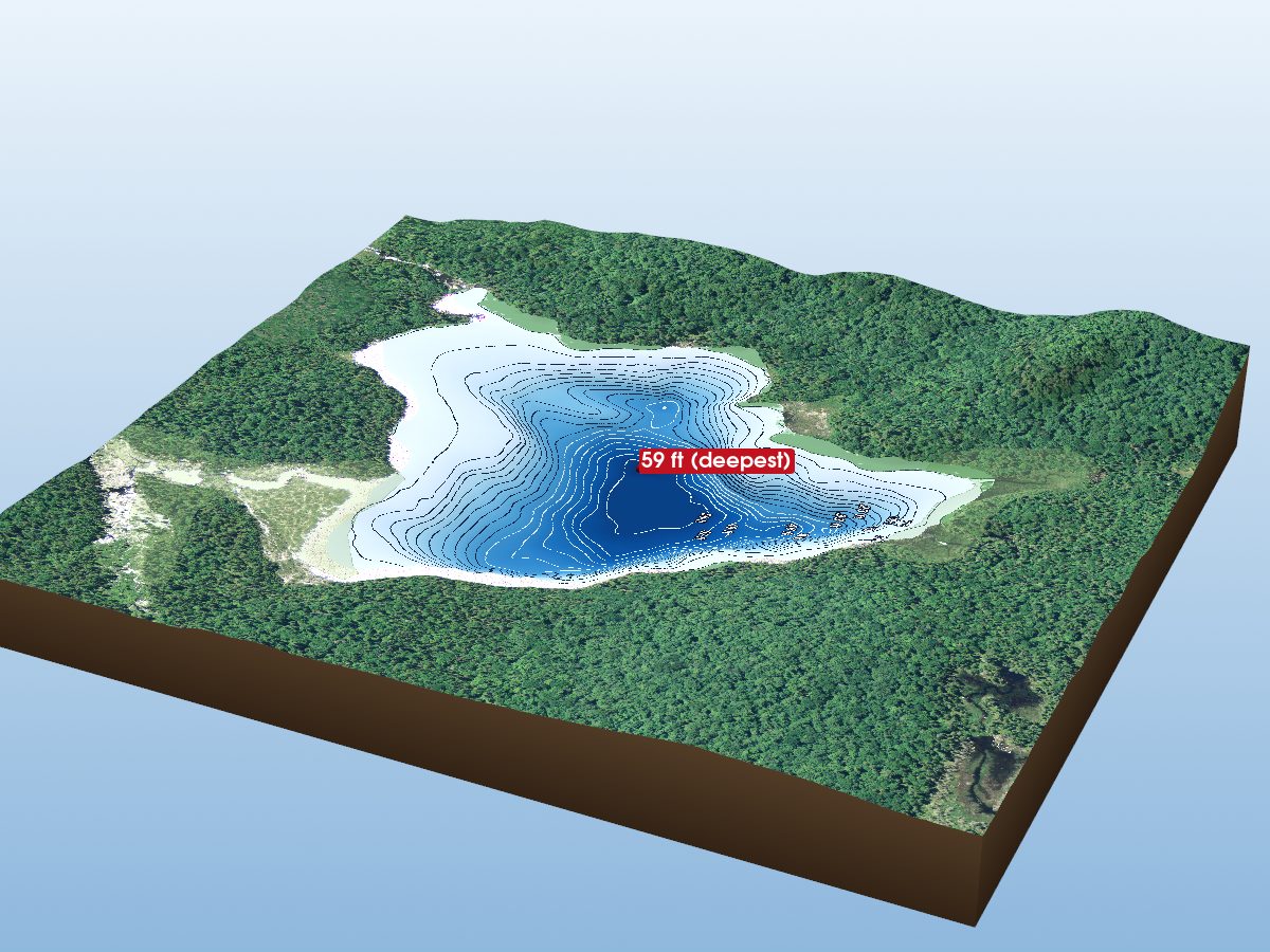 Depth map of LaVerendrye Lake 5