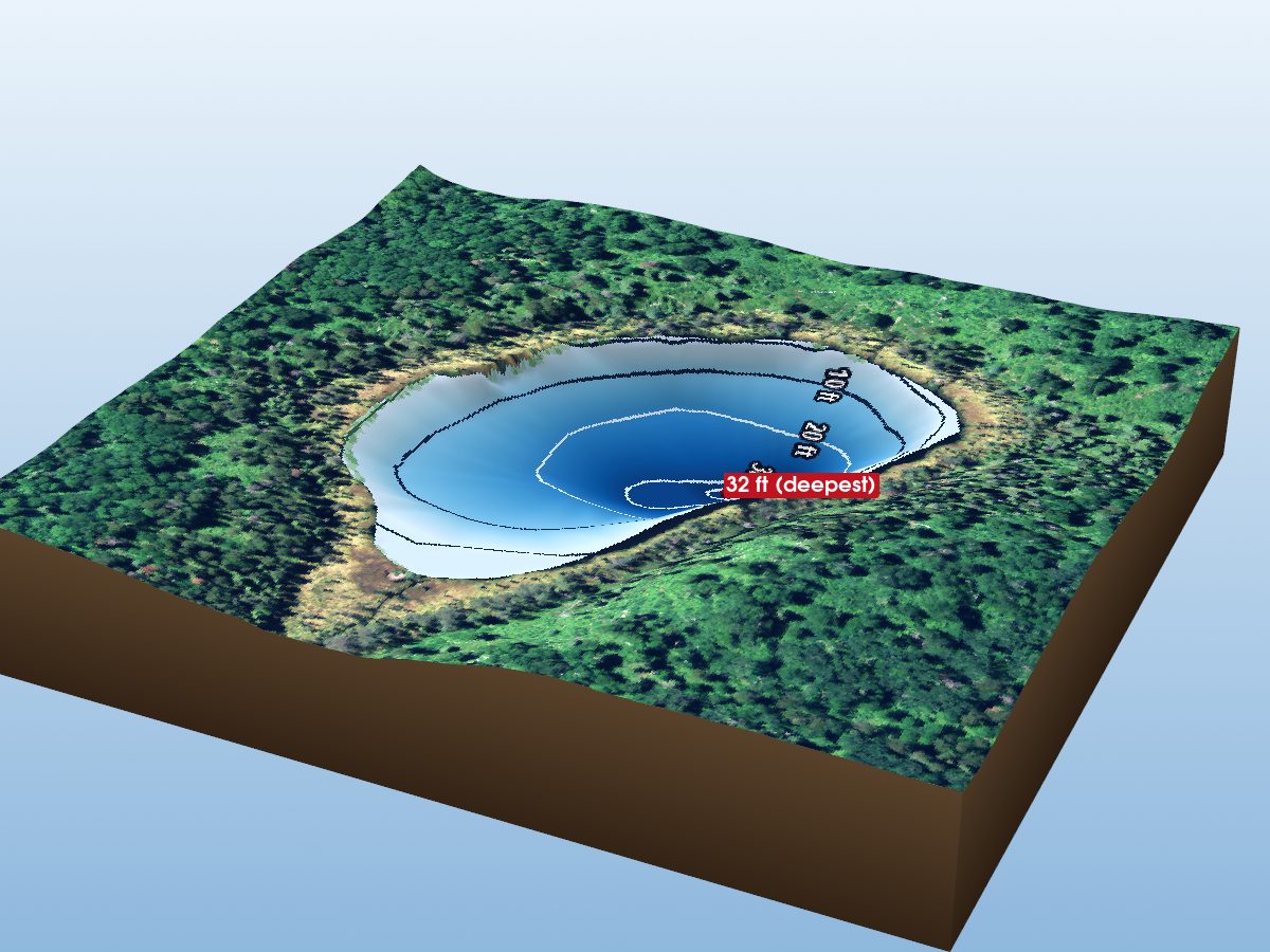 Depth map of Lavery Lake