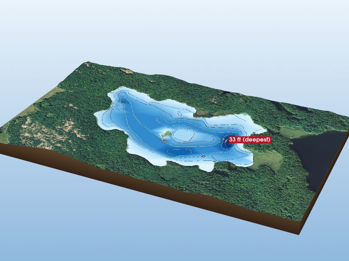 Depth map of Lavery Lake