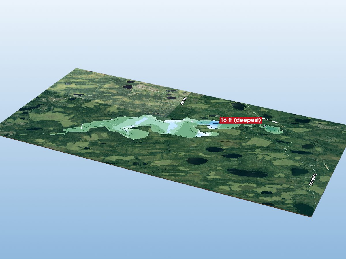 Depth map of Lawagamau Lake