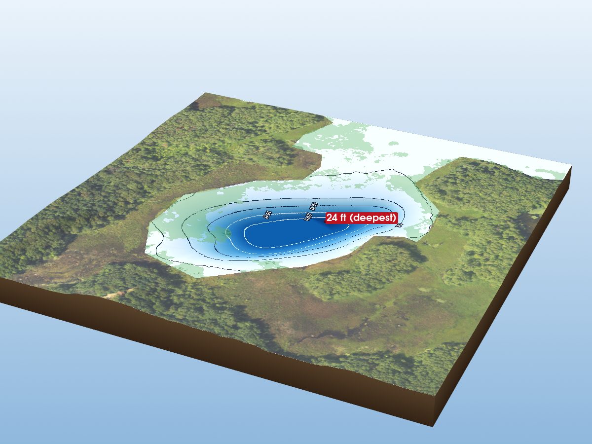 Depth map of Lawler Lake