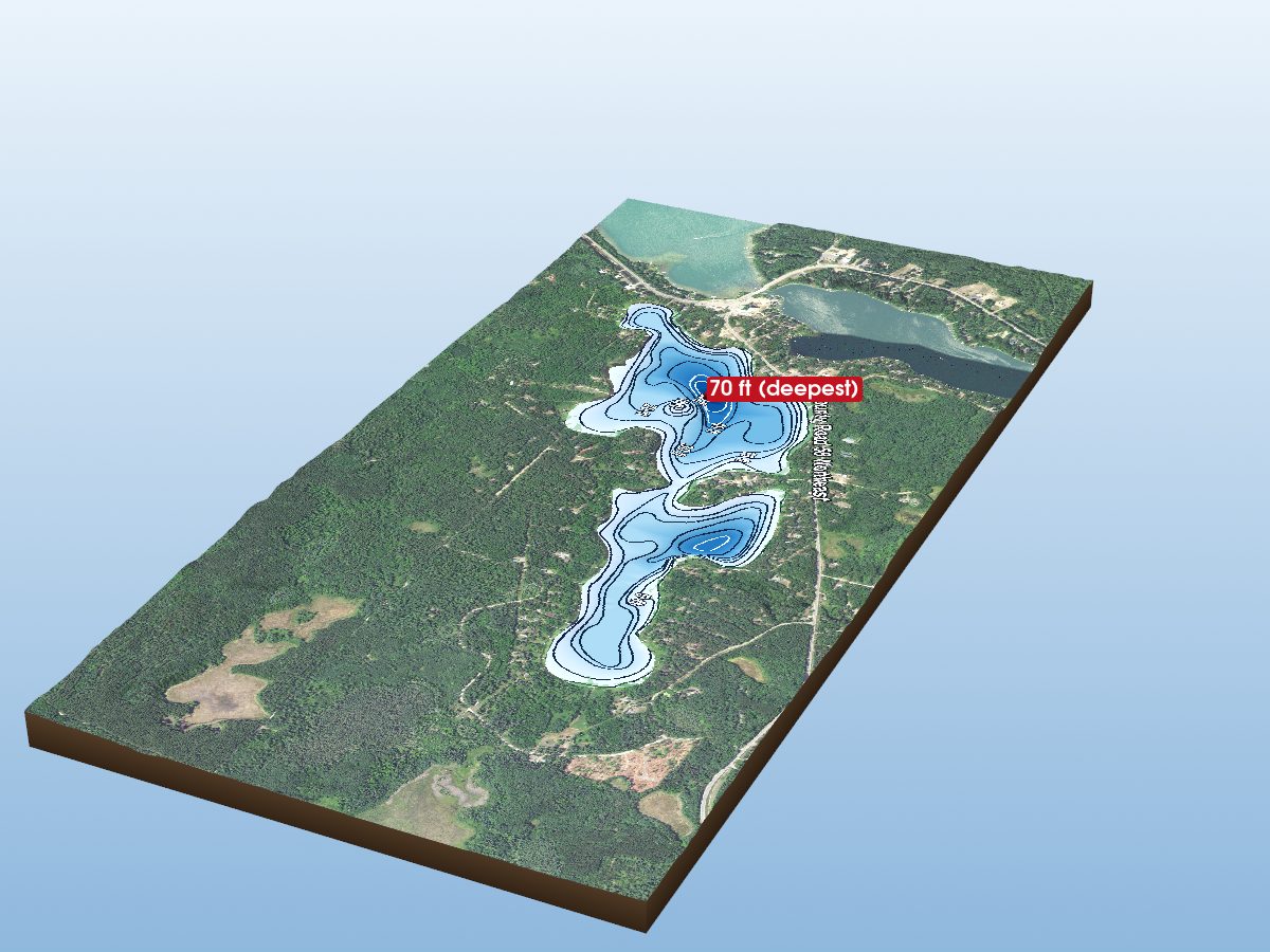 Depth map of Lawrence Lake