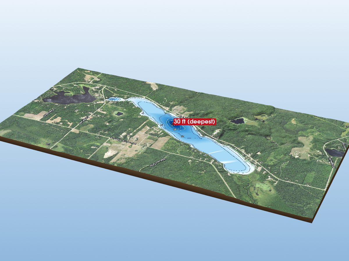 Depth map of Lawrence Lake