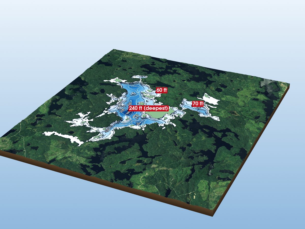 Depth map of Lawrence Lake