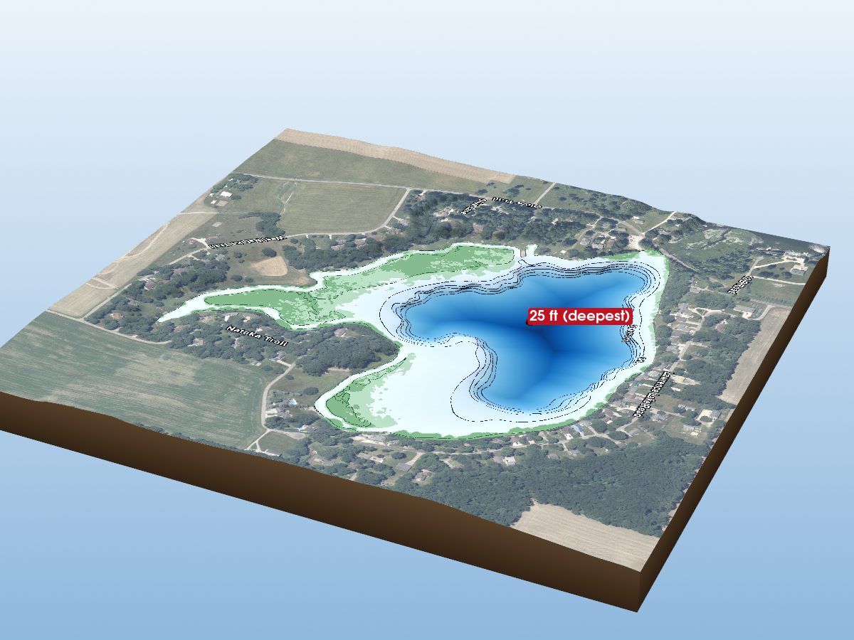 Depth map of Lawrence Lake