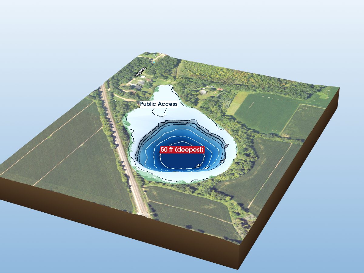 Depth map of Le Ferre Lake