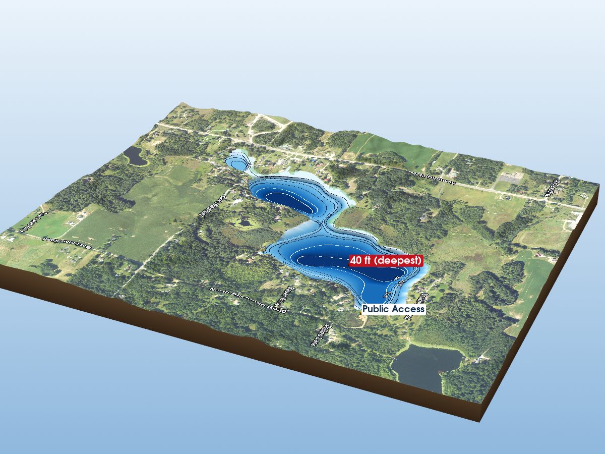 Depth map of Leach Lake