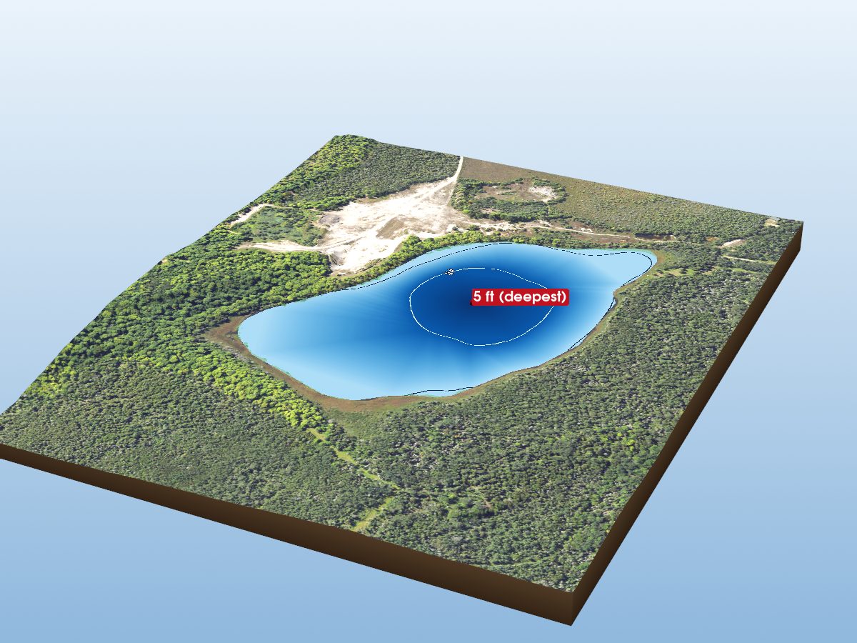 Depth map of Leach Lake