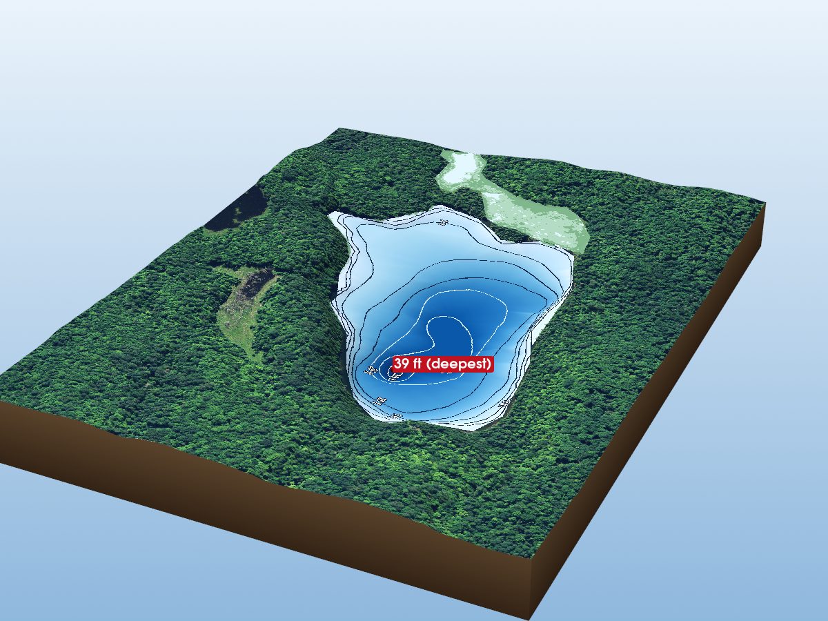 Depth map of Leaf Lake