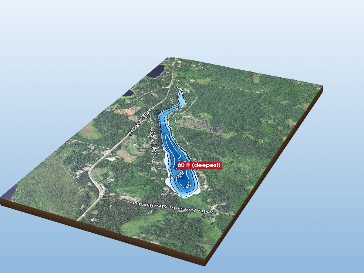 Depth map of Leavitt Lake