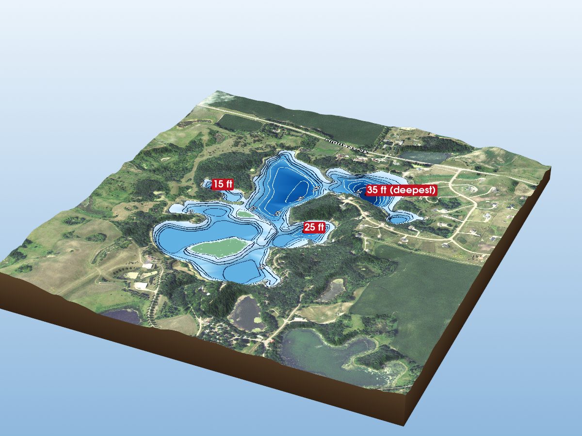 Depth map of Lee Lake