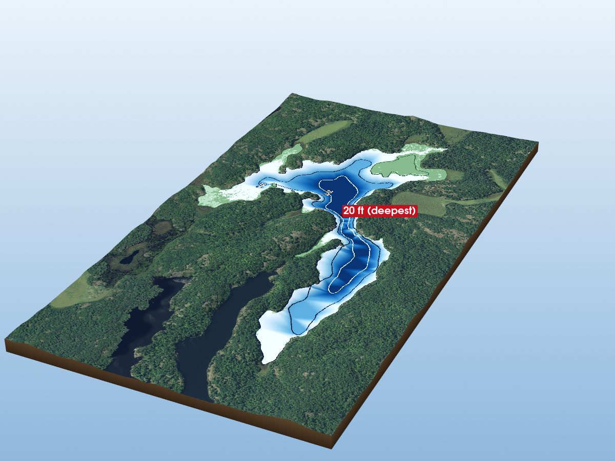 Depth map of Leech Lake