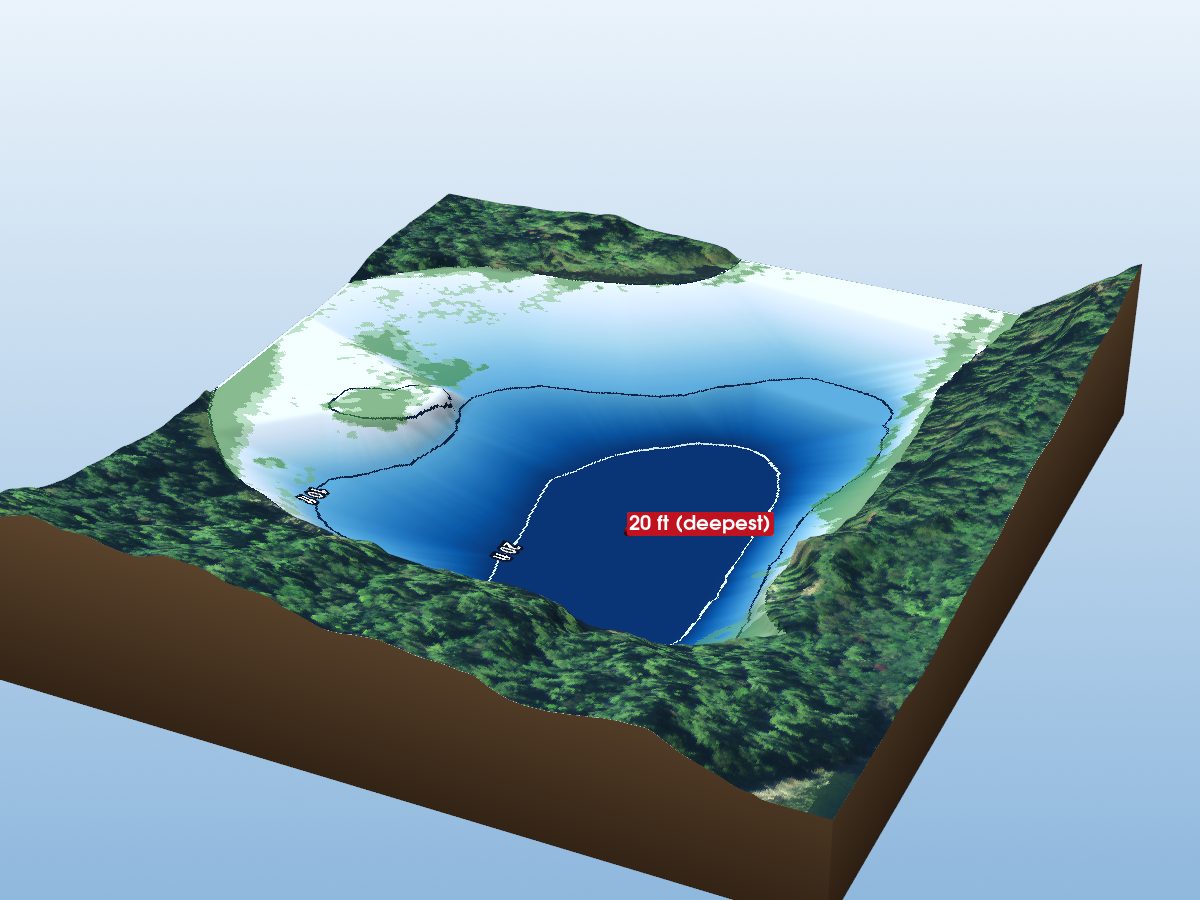 Depth map of Lees Lake