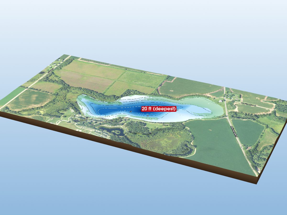 Depth map of Leidy Lake