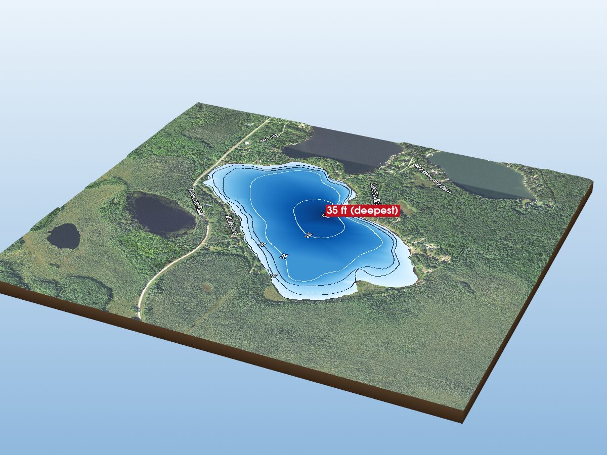 Depth map of Leora Lake