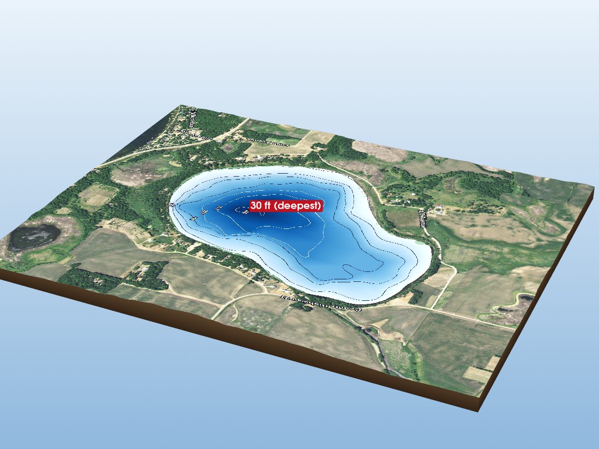 Depth map of Leven Lake