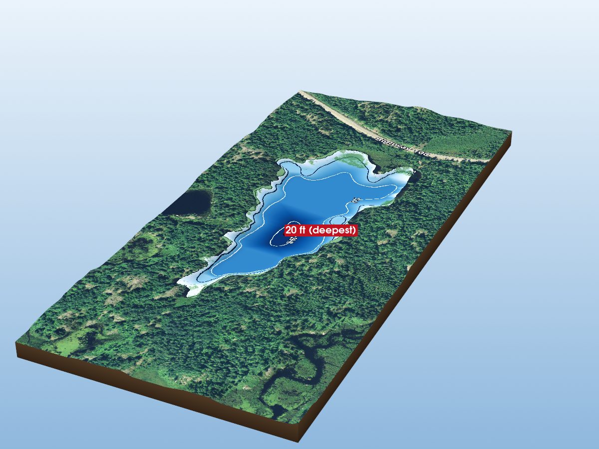 Depth map of Lewis Lake 2