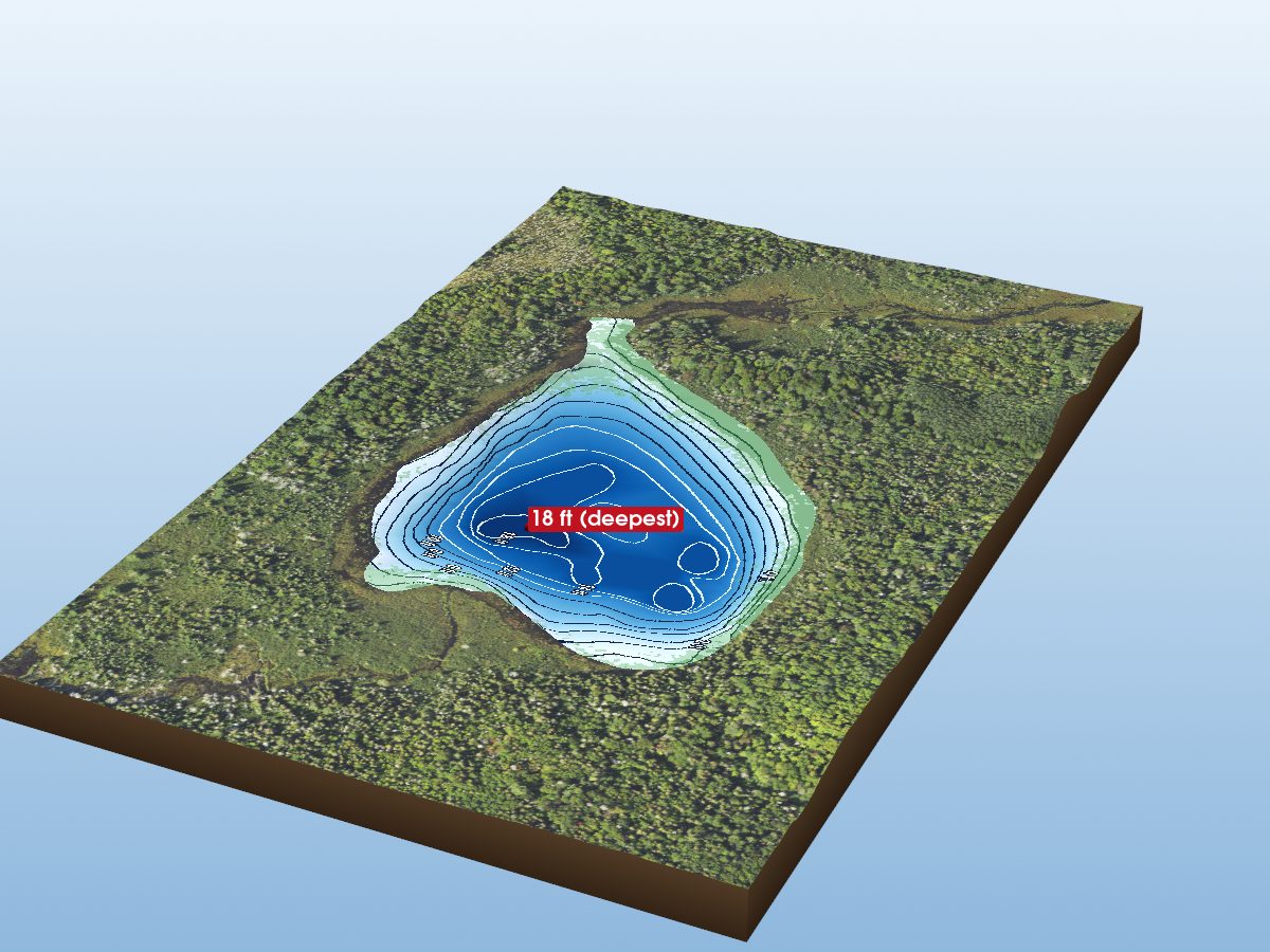 Depth map of Lewis Lake